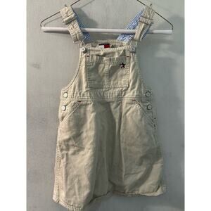 Tommy Hilfiger Bib Jean Skirt Girls Size 6 Tan 100% Cotton